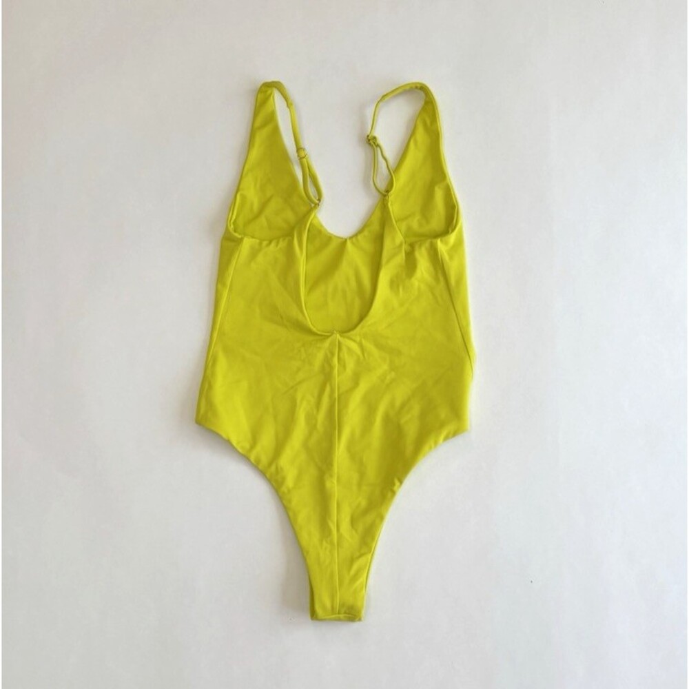 Bond-eye Elena Low Back One Piece Swim Suit Neon Yellow NEW - Small - Picture 2 of 5